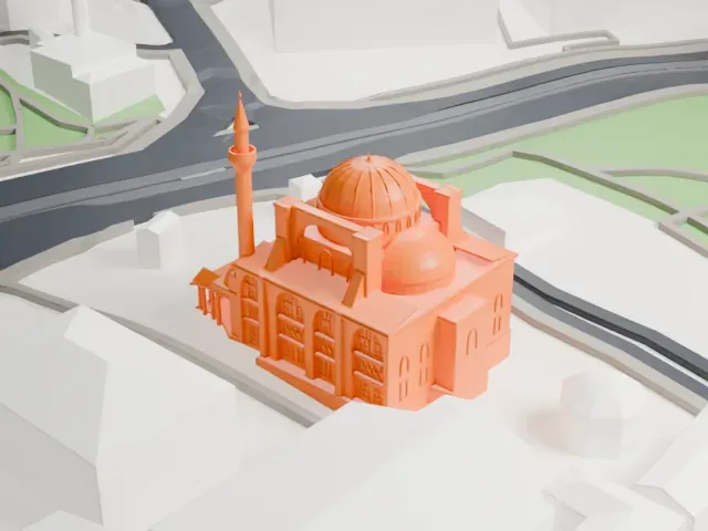 Kılıç Ali Pasha Complex model, South view
