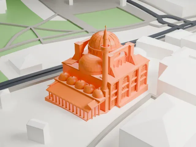 Kılıç Ali Pasha Complex model, West view