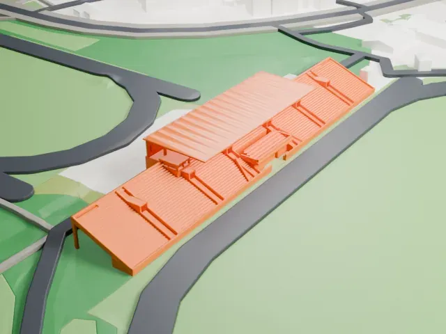 Kadriorg Stadium model, East view