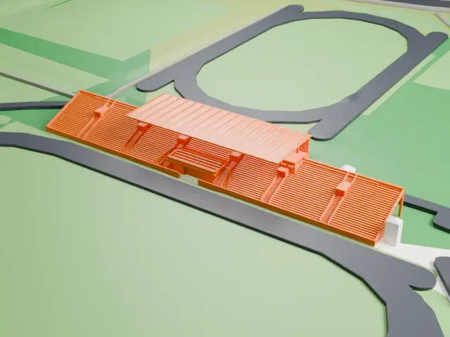 Kadriorg Stadium model, North view
