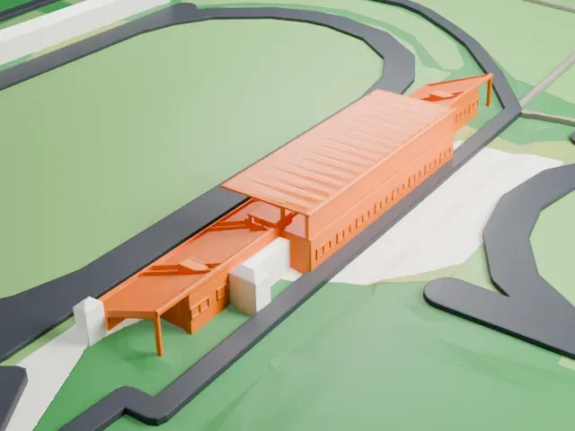 Kadriorg Stadium model, West view