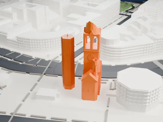 Kaiser Wilhelm Memorial Church model, North view