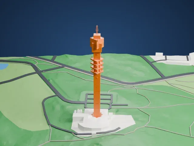 Kaknästornet model, North view