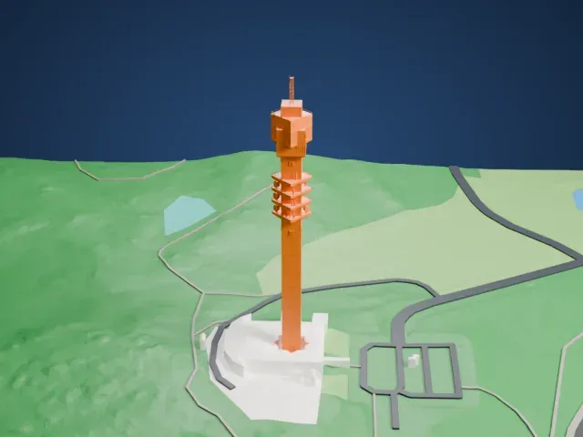 Kaknästornet model, West view