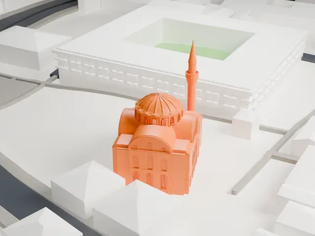 Kalenderhane Mosque model, East view