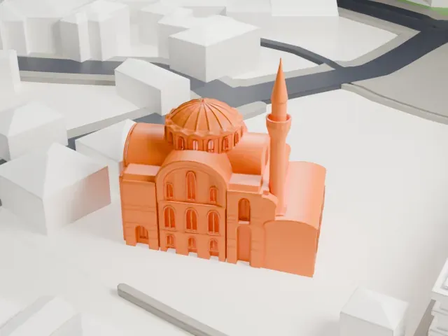Kalenderhane Mosque model, North view