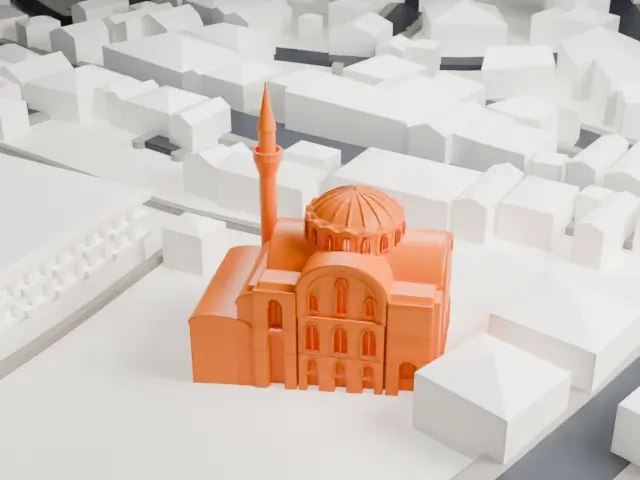 Kalenderhane Mosque model, South view