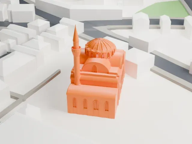 Kalenderhane Mosque model, West view