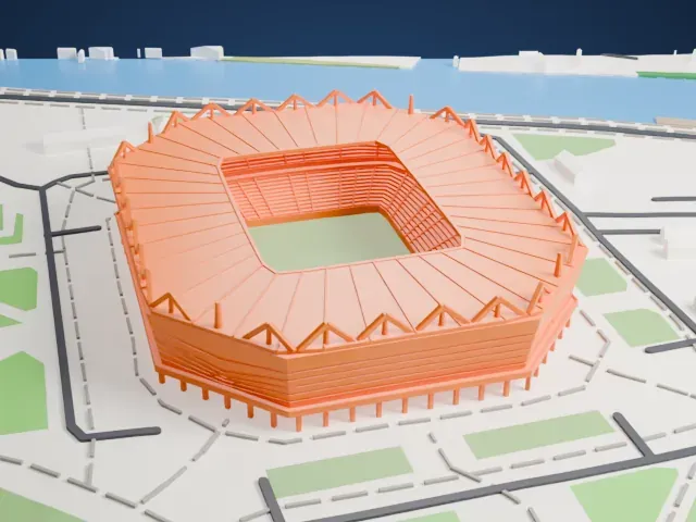 Kaliningrad Stadium model, North view