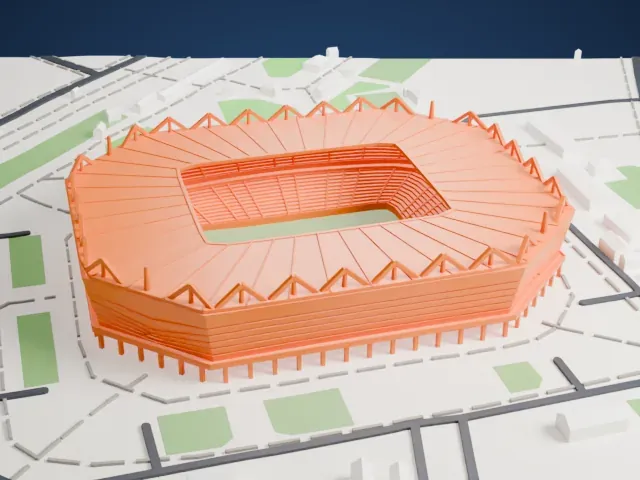 Kaliningrad Stadium model, West view
