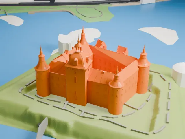 Kalmar Castle model, West view