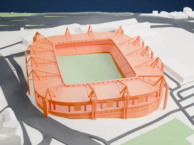Karaiskakis Stadium model, North view
