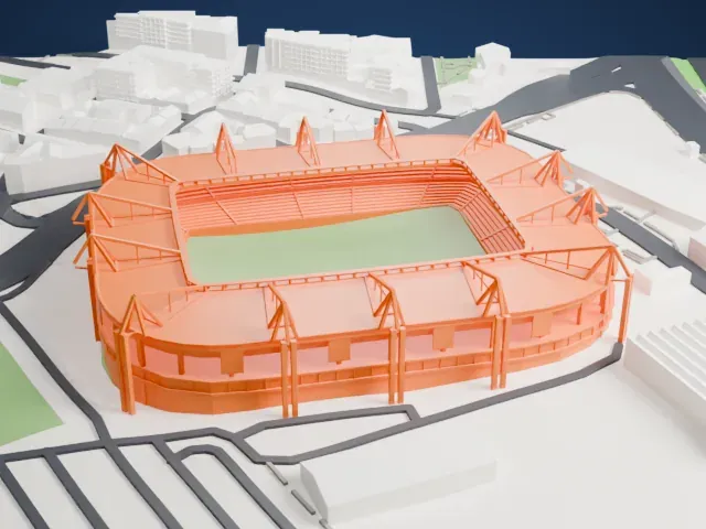 Karaiskakis Stadium model, West view
