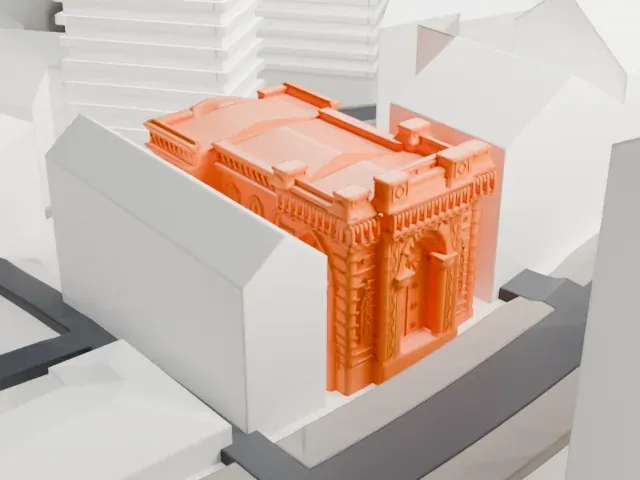 Karaite Kenesa (Kyiv) model, East view