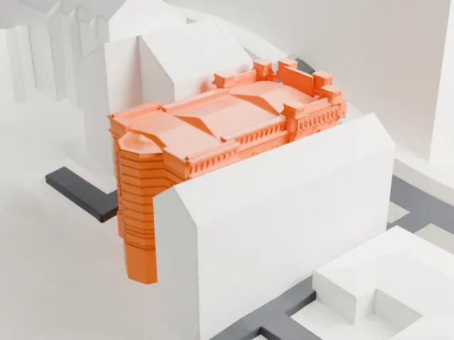 Karaite Kenesa (Kyiv) model, South view