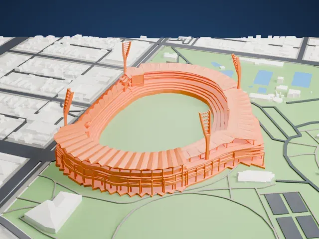 Kardinia Park (stadium) model, North view