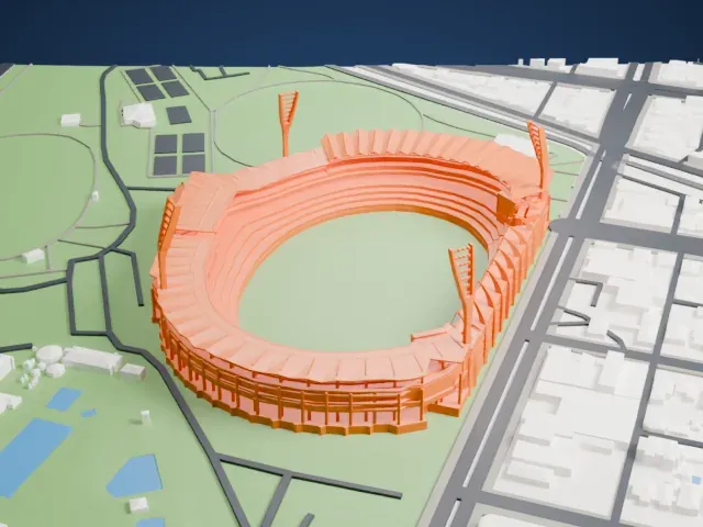 Kardinia Park (stadium) model, South view