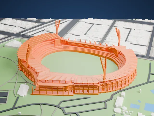 Kardinia Park (stadium) model, West view