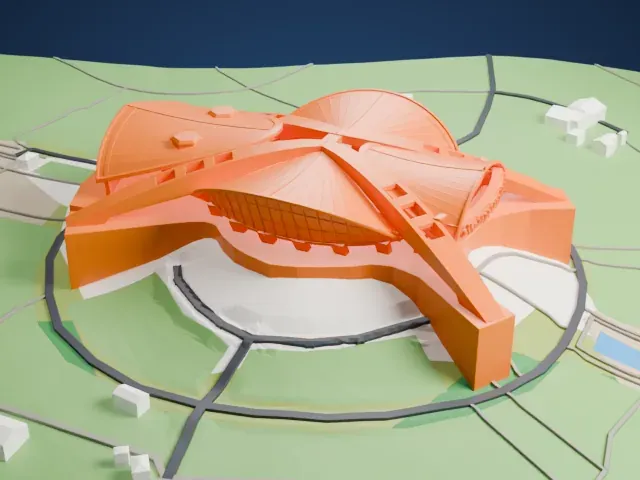 Karen Demirchyan Complex model, North view