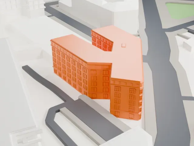 Karl-Liebknecht-Haus model, East view
