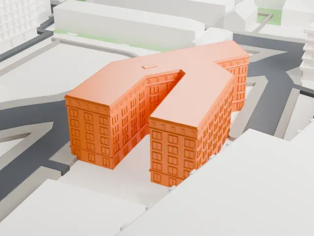Karl-Liebknecht-Haus model, South view