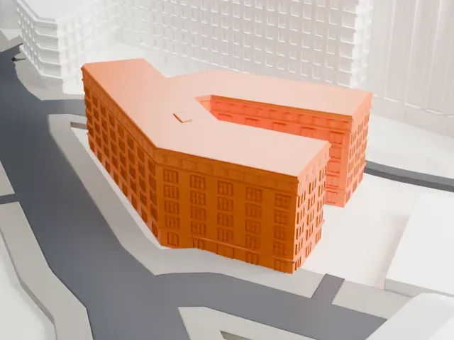 Karl-Liebknecht-Haus model, West view