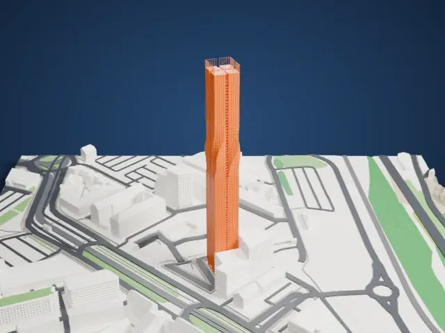 Karlatornet model, East view