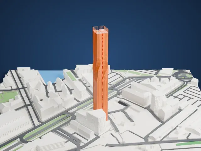 Karlatornet model, North view