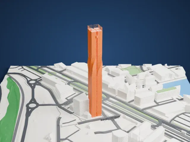 Karlatornet model, West view