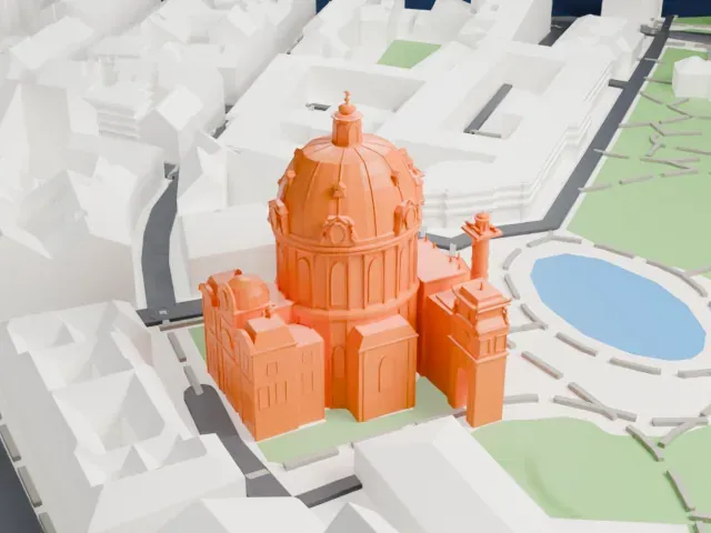 Karlskirche model, East view