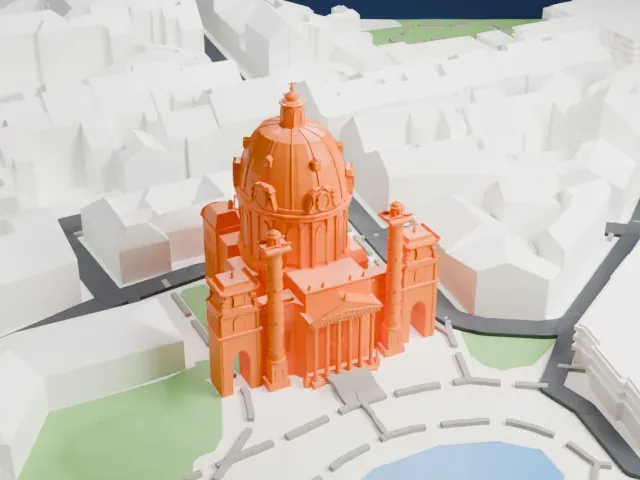 Karlskirche model, North view