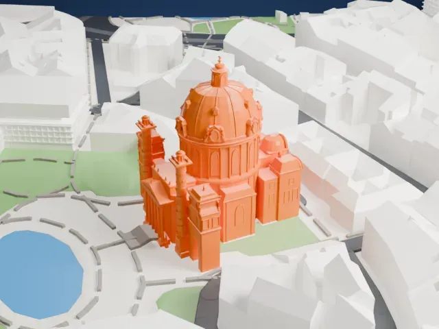 Karlskirche model, West view