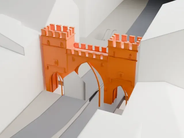 Karlstor model, West view