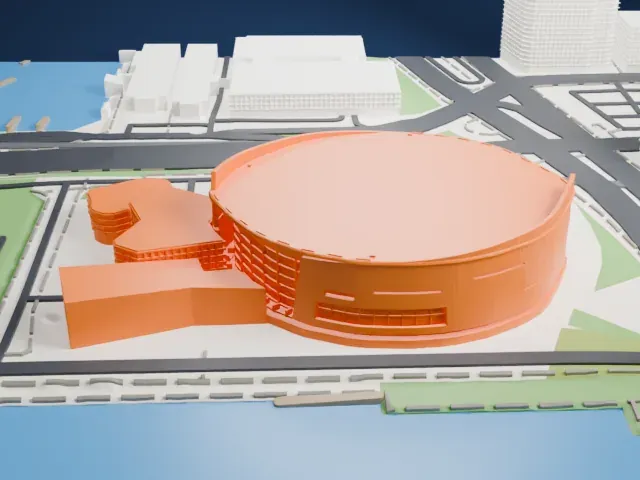 Kaseya Center model, North view