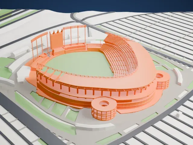 Kauffman Stadium model, West view