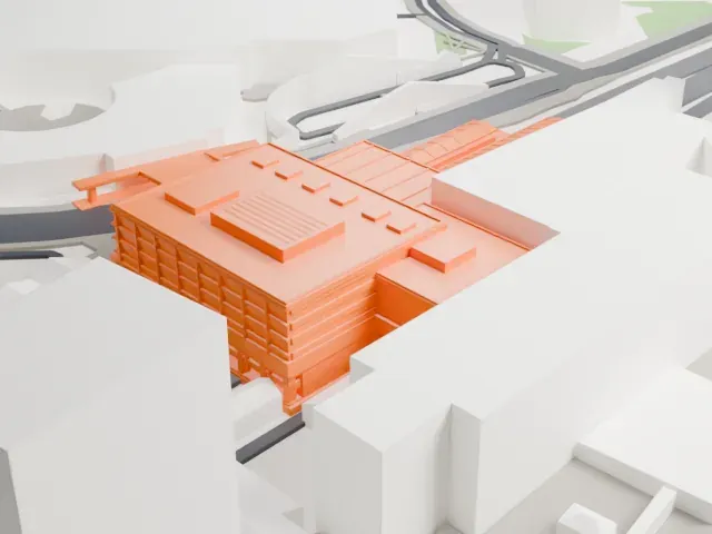 Kawasaki Station model, South view