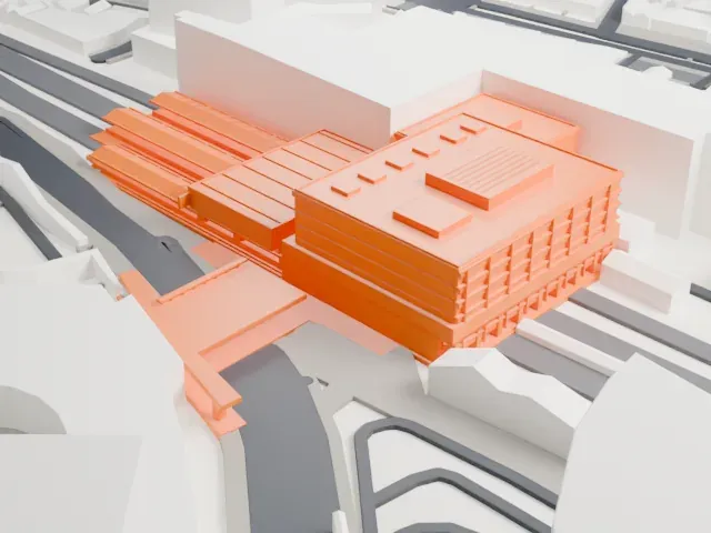 Kawasaki Station model, West view