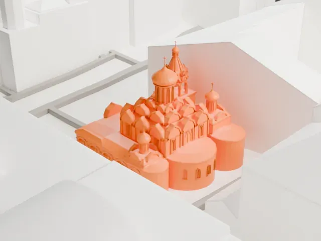 Kazan Cathedral, Moscow model, East view