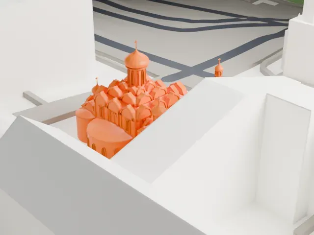 Kazan Cathedral, Moscow model, North view