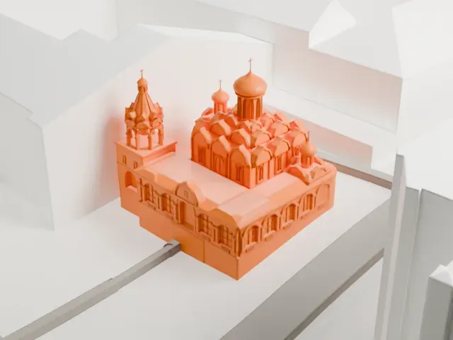 Kazan Cathedral, Moscow model, South view
