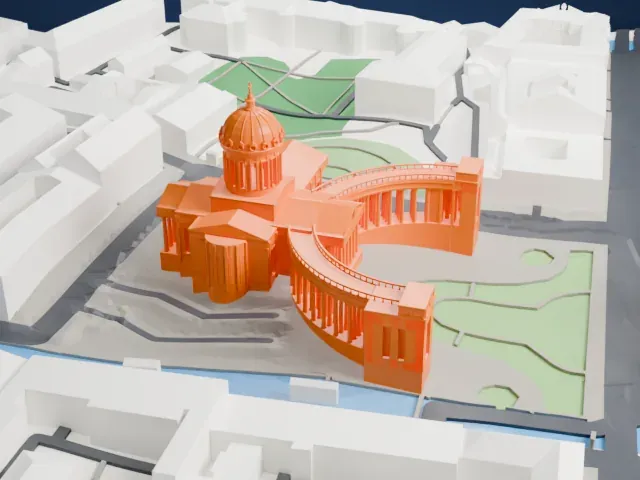 Kazan Cathedral, Saint Petersburg model, East view
