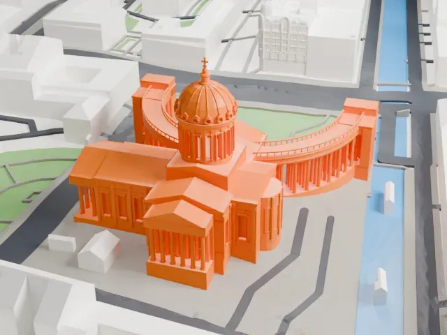 Kazan Cathedral, Saint Petersburg model, South view