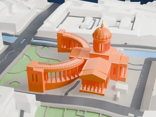 Kazan Cathedral, Saint Petersburg model, West view