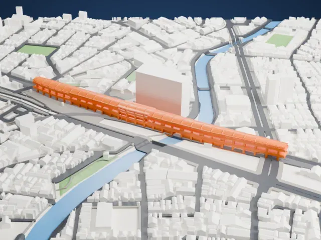 Keikyū Kamata Station model, East view