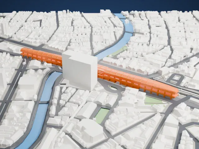 Keikyū Kamata Station model, West view