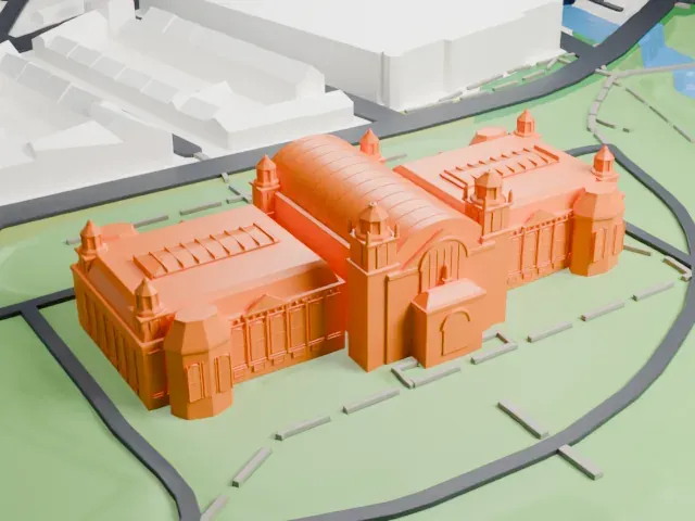 Kelvingrove Art Gallery and Museum model, East view