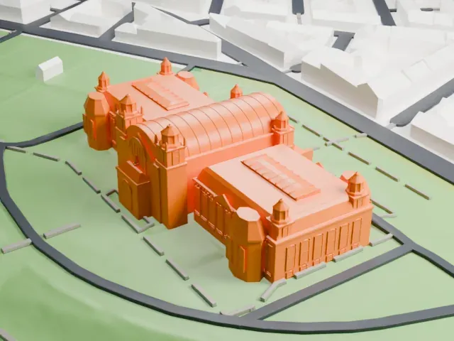 Kelvingrove Art Gallery and Museum model, North view