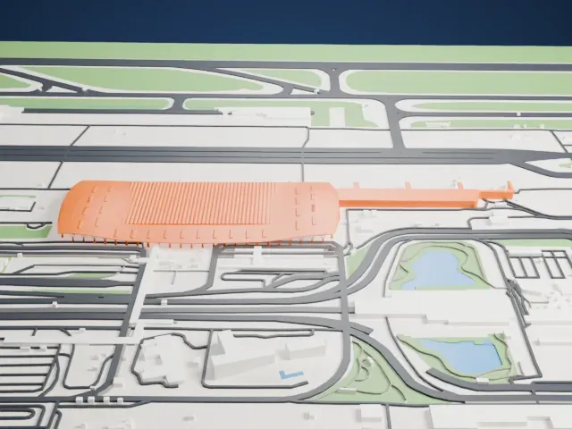 Kempegowda International Airport Terminal 1 model, South view