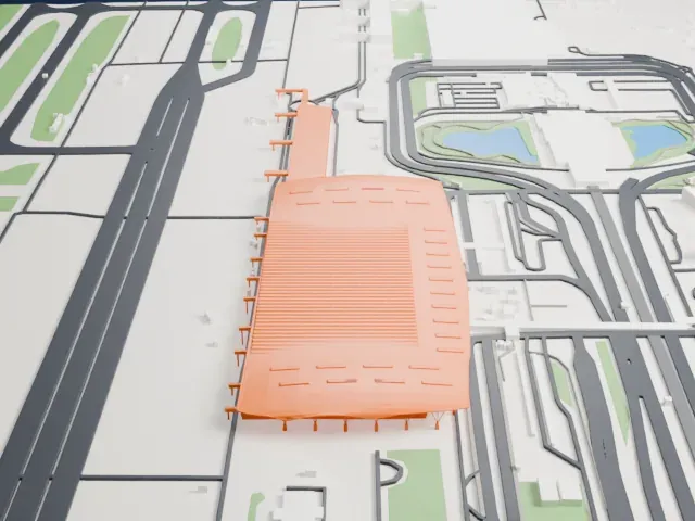Kempegowda International Airport Terminal 1 model, West view