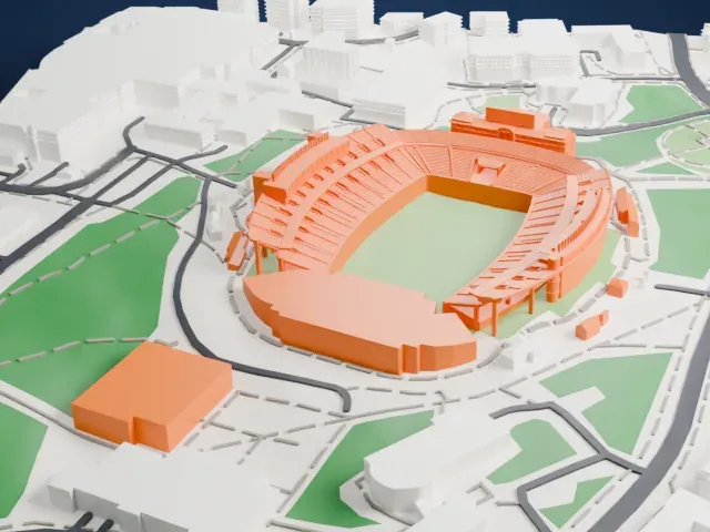 Kenan Stadium model, East view